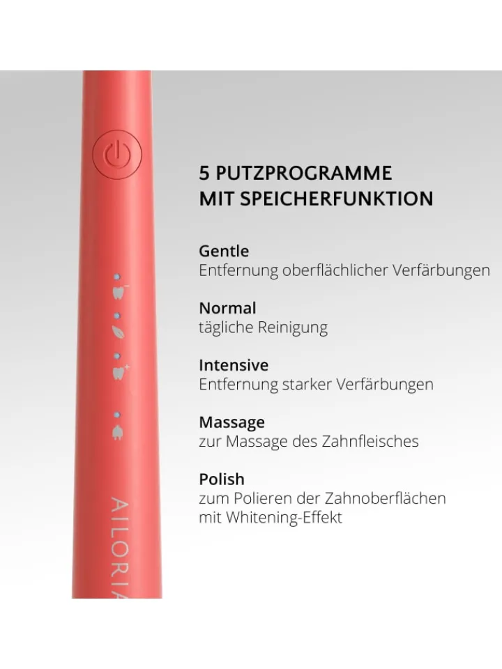 Ailoria Zahn & Mundpflege<PRO SMILE Schallzahnbürste USB in Coral