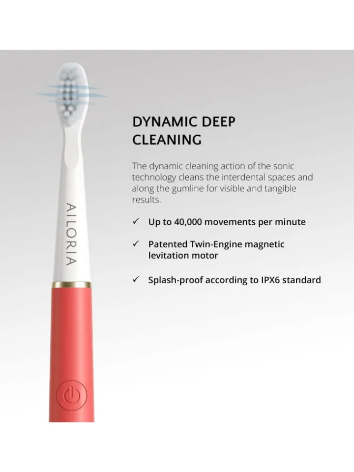 Ailoria Zahn & Mundpflege<PRO SMILE Schallzahnbürste USB in Coral