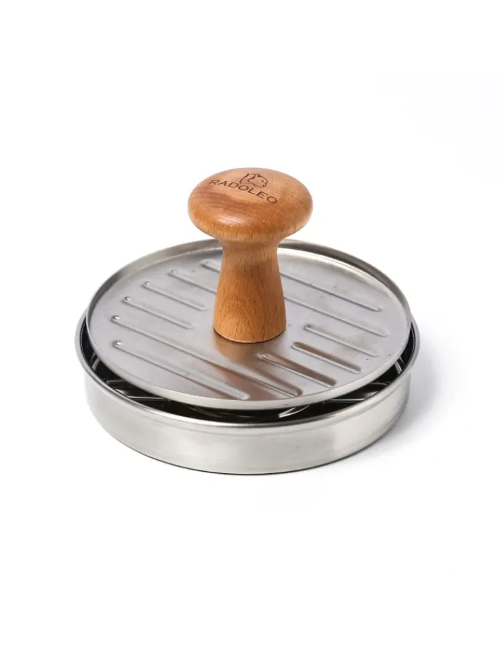 RADOLEO Grillen<Profi Burgerpresse Edelstahl in silber