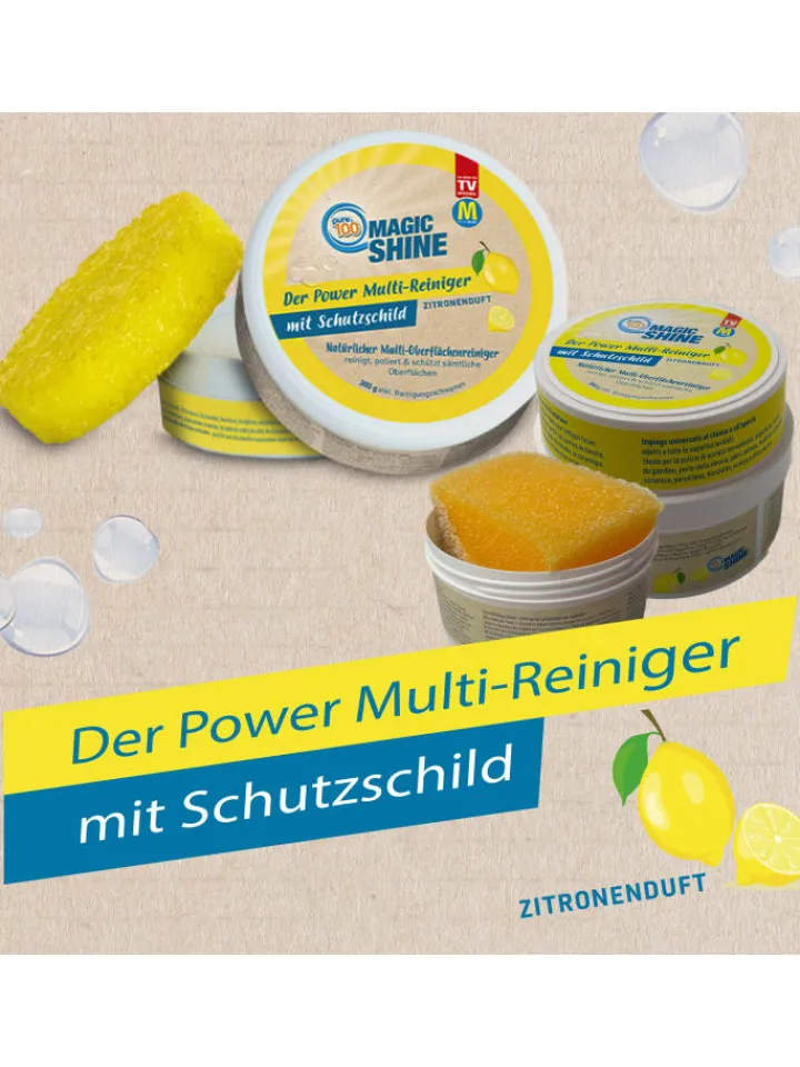 Pure100 Putz- & Waschutensilien<Pure 100 Multi-Oberflächenreiniger MagicShine in Gelb