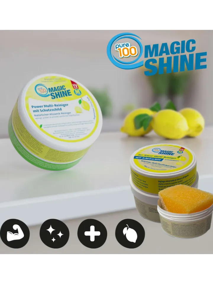 Pure100 Putz- & Waschutensilien<Pure 100 Multi-Oberflächenreiniger MagicShine in Gelb