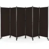 COSTWAY Paravents<Raumteiler 6 tlg. 172cm in Braun