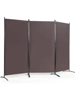 COSTWAY Paravents<Raumteiler 3 tlg. in Braun