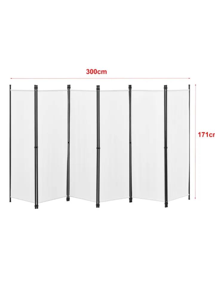 en.casa Paravents<Raumteiler Huesca - 6-teilig in Beige (H)171cm (B)300cm