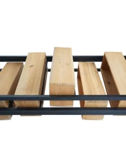 MCW Paravents<Raumteiler mit Pflanzkasten L32, Gestell schwarz, naturfarben