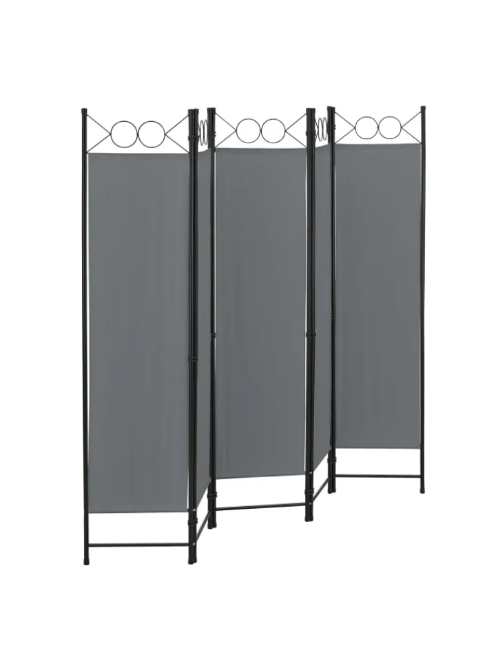 en.casa Paravents<Raumteiler Saragossa 5-teilig in Grau (H)171cm (B)200cm
