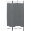 en.casa Paravents<Raumteiler Saragossa 3-teilig in Grau (H)171cm (B)120cm
