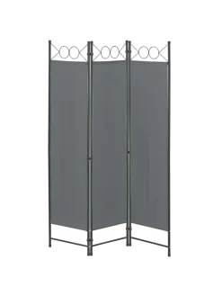 en.casa Paravents<Raumteiler Saragossa 3-teilig in Grau (H)171cm (B)120cm