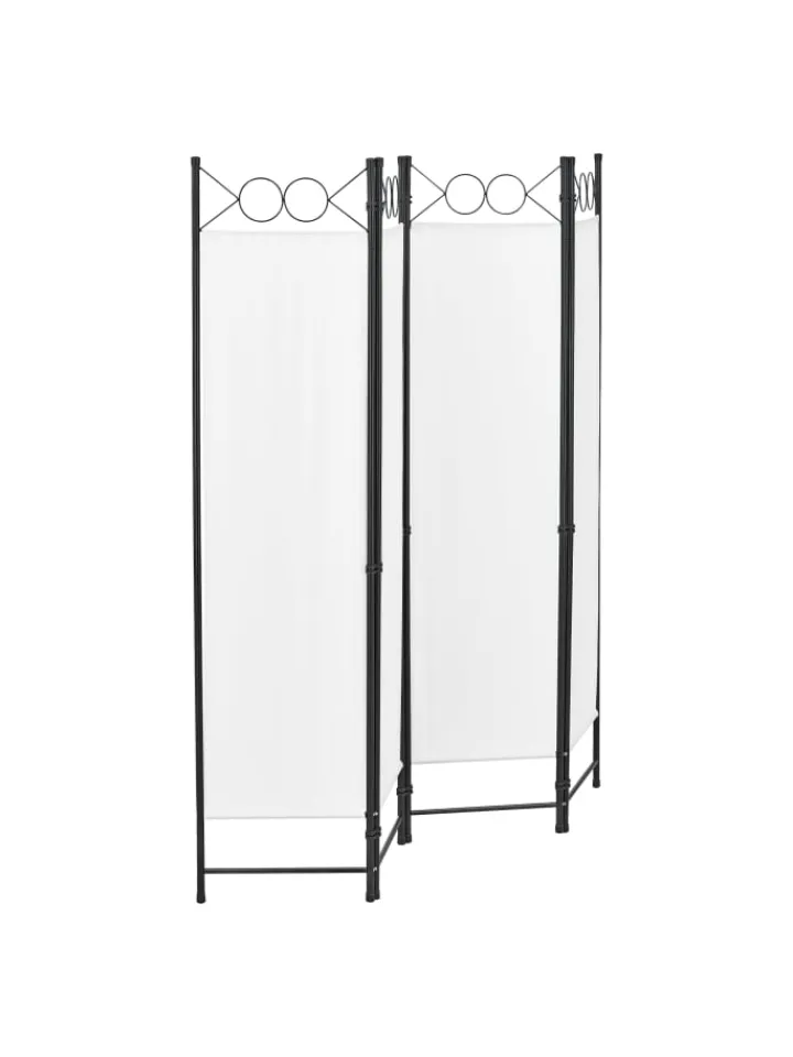 en.casa Paravents<Raumteiler Saragossa 4-teilig in Weiß (H)171cm (B)160cm