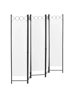 en.casa Paravents<Raumteiler Saragossa 5-teilig in Weiß (H)171cm (B)200cm