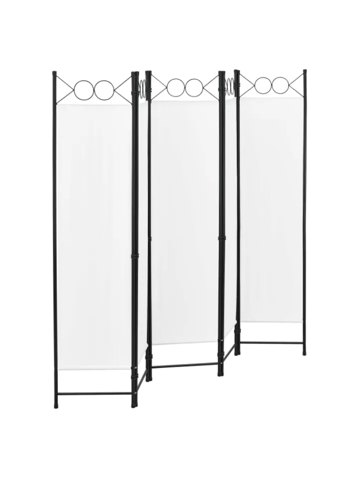 en.casa Paravents<Raumteiler Saragossa 5-teilig in Weiß (H)171cm (B)200cm