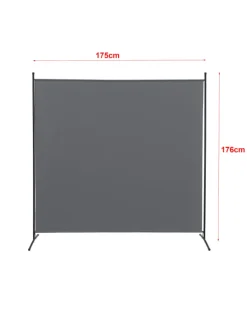 en.casa Paravents<Raumteiler Tarazona in Grau (H)176cm (B)175cm