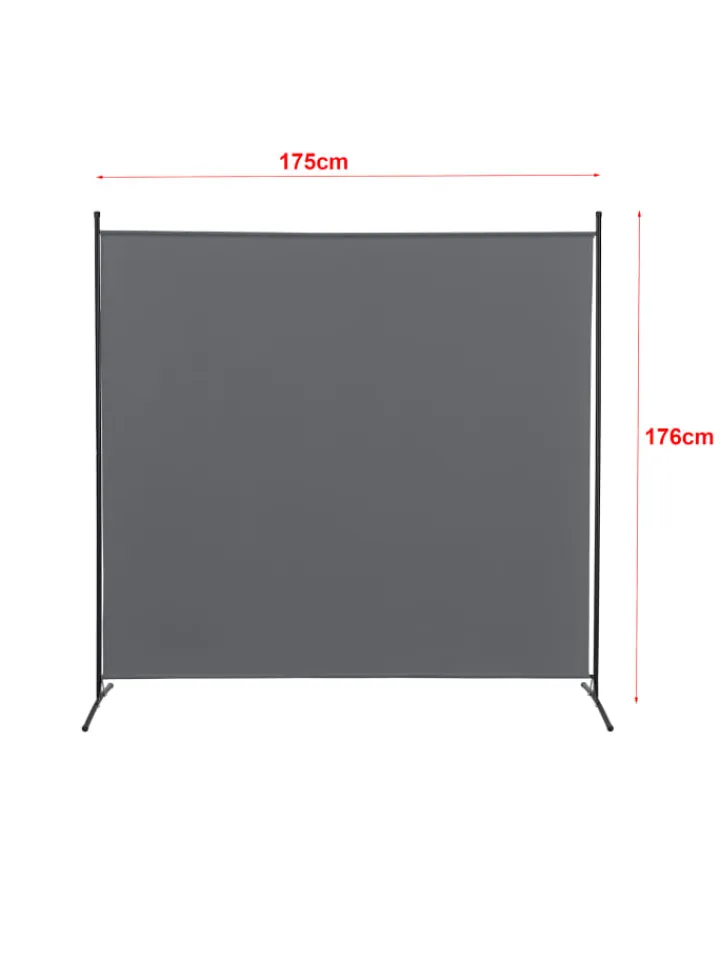 en.casa Paravents<Raumteiler Tarazona in Grau (H)176cm (B)175cm