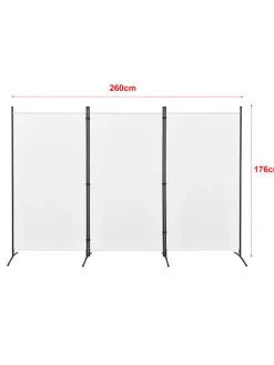 en.casa Paravents<Raumteiler Teruel - 3-teilig in Beige (H)176cm (B)260cm