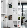 SalesFever Regale & Schränke<Raumteiler-Regal mit 4 Böden und 8 Fächer aus MDF Hochglanz in Weiß
