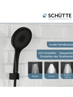 Franz Joseph Schütte Badaccessoires<RAVEN Handbrause-Set, Schwarz matt