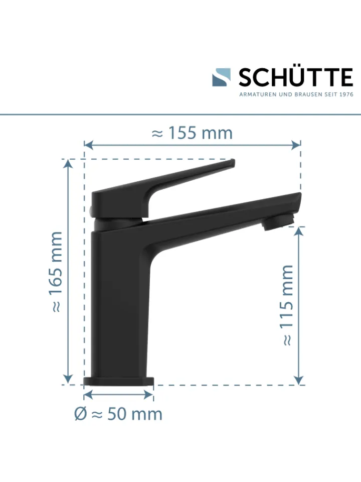 Franz Joseph Schütte Badarmaturen<RAVEN Waschtischarmatur, Schwarz matt