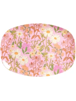 Rice Gedeckter Tisch<Rechteckiger Teller aus Plate Daisy Dearest in rosa