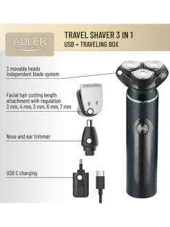Adler Europe Pflege & Gesundheit<Reiserasierer "ADEG 2940" in Schwarz