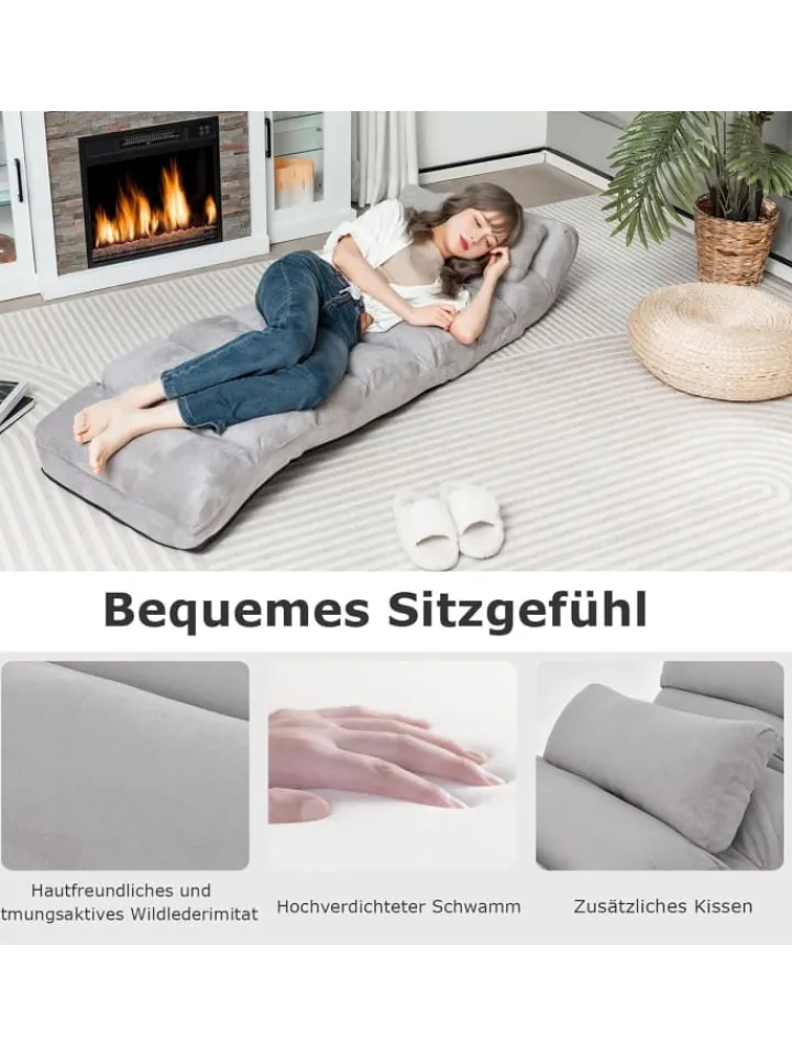 COSTWAY Sitzmöbel<Relaxliege klappbar in Grau