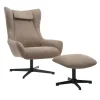 SalesFever Möbel-Sets<Relaxsessel und Hocker mit Drehfunktion Metallgestell und Cord-Optik in Braun