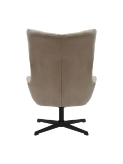 SalesFever Möbel-Sets<Relaxsessel und Hocker mit Drehfunktion Metallgestell und Cord-Optik in Braun