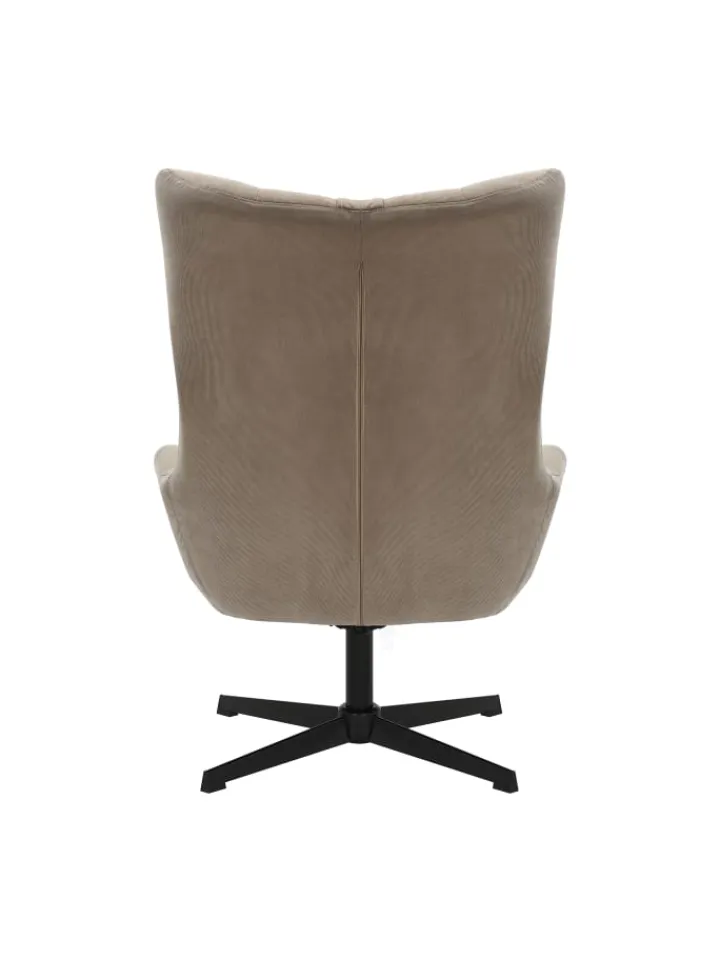 SalesFever Möbel-Sets<Relaxsessel und Hocker mit Drehfunktion Metallgestell und Cord-Optik in Braun