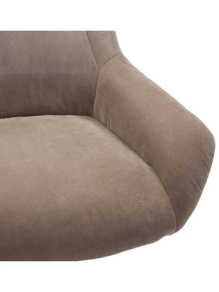 SalesFever Möbel-Sets<Relaxsessel und Hocker mit Drehfunktion Metallgestell und Cord-Optik in Braun