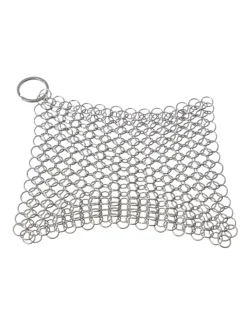 YOUCAMP Grillen<Ringreiniger für Gusseisen Feuertöpfe Netzreiniger 12,5x12,5cm in silber