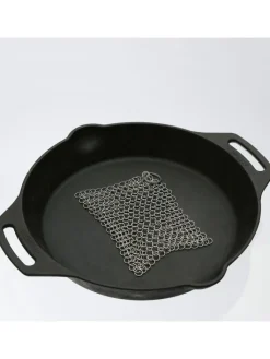 YOUCAMP Grillen<Ringreiniger für Gusseisen Feuertöpfe Netzreiniger 12,5x12,5cm in silber