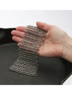 YOUCAMP Grillen<Ringreiniger für Gusseisen Feuertöpfe Netzreiniger 12,5x12,5cm in silber