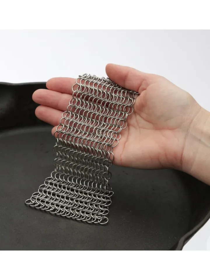 YOUCAMP Grillen<Ringreiniger für Gusseisen Feuertöpfe Netzreiniger 12,5x12,5cm in silber