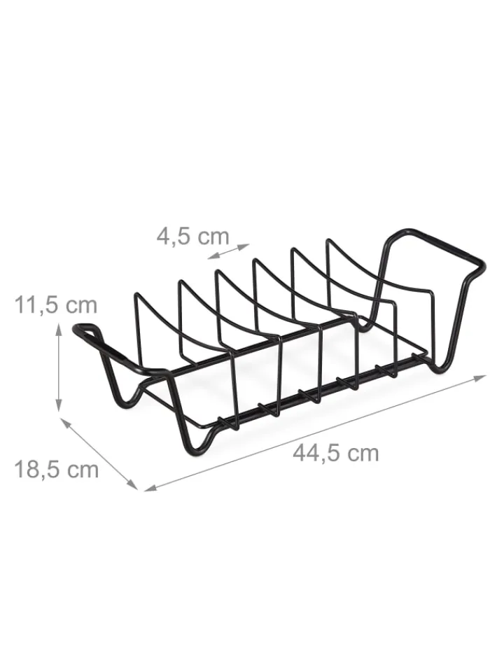 relaxdays Grillen<Rippchenhalter in Schwarz