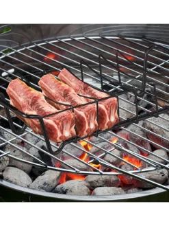relaxdays Grillen<Rippchenhalter in Schwarz
