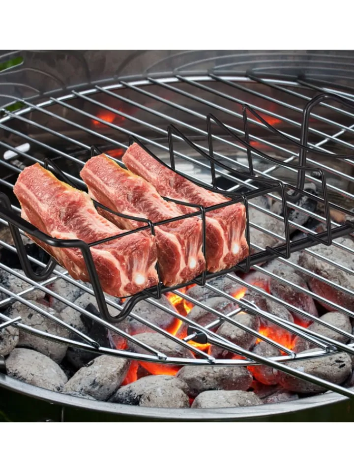 relaxdays Grillen<Rippchenhalter in Schwarz