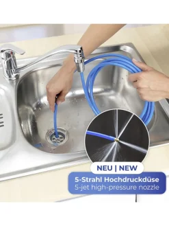 Maximex Weitere Haushaltshelfer<Rohrreinigungsschlauch in Blau - (L)250 x Ø 3 cm