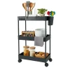 relaxdays Weitere Haushaltshelfer<Rollwagen in Schwarz - (B)40 x (H)62,5 x (T)22 cm