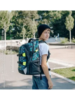 neoxx Büro- & Schulbedarf<Rucksack "Active" in Grün/ Schwarz - (L)24 x (B)31 x (H)45,5 cm