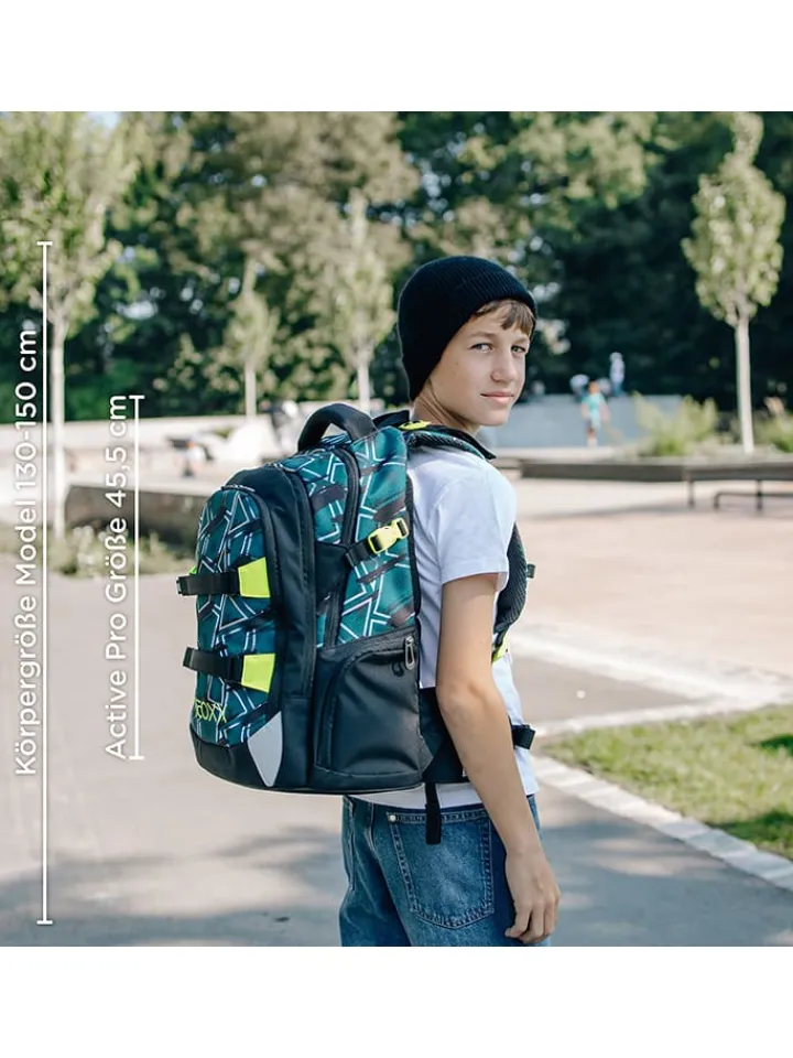 neoxx Büro- & Schulbedarf<Rucksack "Active" in Grün/ Schwarz - (L)24 x (B)31 x (H)45,5 cm