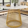 ABRIHOME Tische<Runder Esstisch in Gold 80x80x76 cm mit Metallbeinen