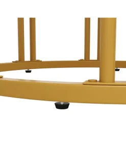 ABRIHOME Tische<Runder Esstisch in Marmoroptik 100x100x76 cm mit goldenen Metallbeinen