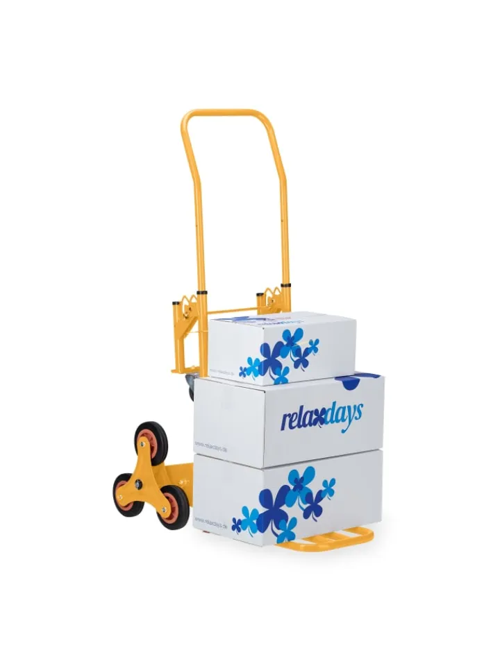 relaxdays Weitere Haushaltshelfer<Sackkarre Treppensteiger "2in1" in Gelb