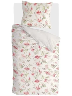 Walra Bettwäsche & Bettwaren<Satin-Bettwäscheset "Spring Beauty" in Beige/ Rosa/ Grün