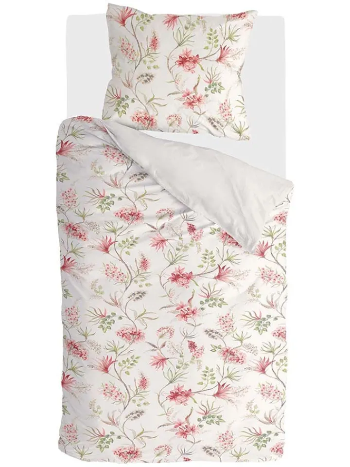 Walra Bettwäsche & Bettwaren<Satin-Bettwäscheset "Spring Beauty" in Beige/ Rosa/ Grün