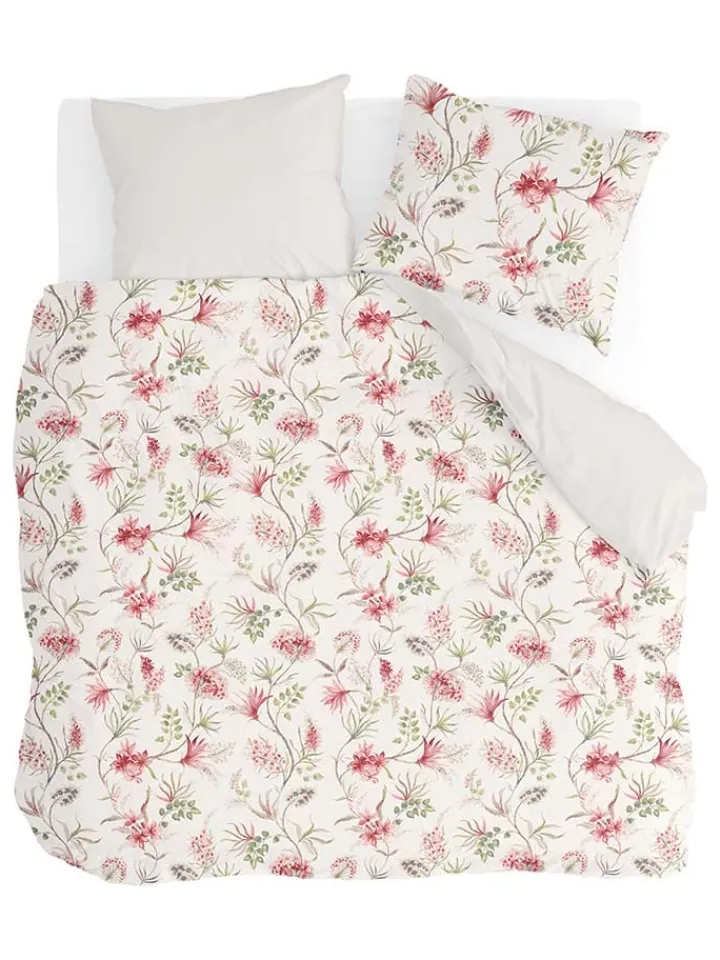 Walra Bettwäsche & Bettwaren<Satin-Bettwäscheset "Spring Beauty" in Beige/ Rosa/ Grün