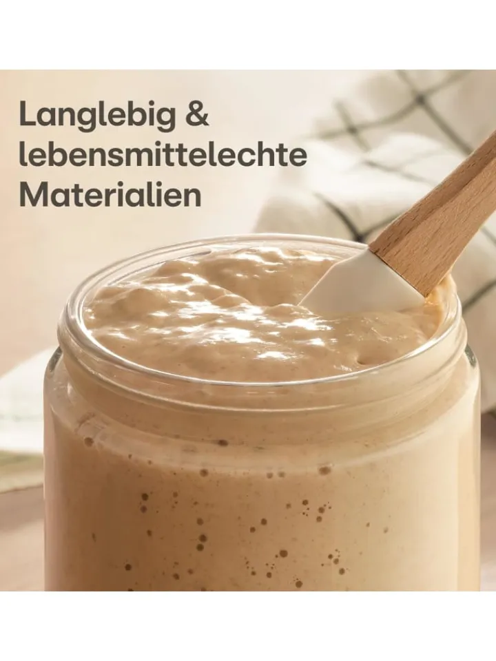 Praknu Koch- & Backutensilien<Sauerteig Starter Set aus Glas (700 ml) Komplett-Set mit Anleitung