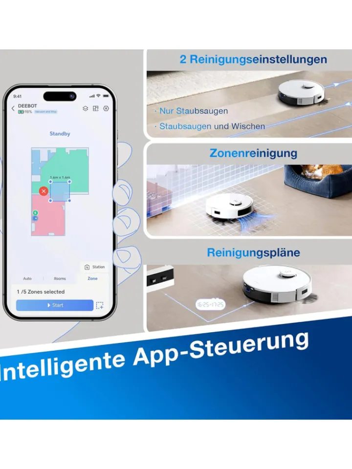 Ecovacs Staubsauger<Saugroboter Deebot N20 in weiß