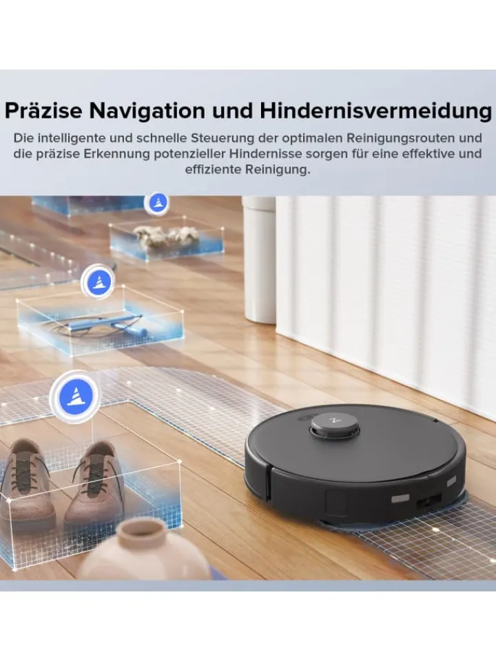 Roborock Staubsauger<Saugroboter Qrevo Edge S5A in Schwarz, 18500Pa, Dual Anti-Tangle-System