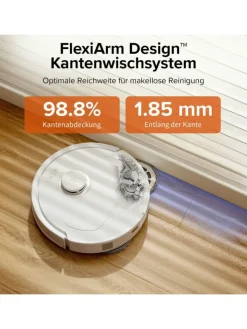 Roborock Staubsauger<Saugroboter Qrevo Pro in Weiß, 60°C-Heißwasser-Moppwäsche