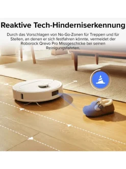 Roborock Staubsauger<Saugroboter Qrevo Pro in Weiß, 60°C-Heißwasser-Moppwäsche